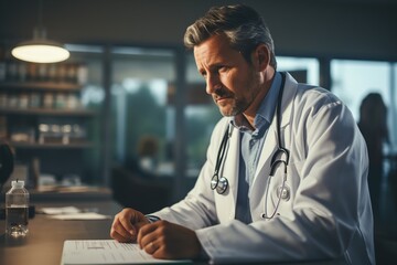 doctor reviewing patient's medical records