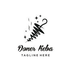 Doner kebab logo design with creative unique Premium Vector