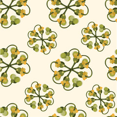 Botanical seamless pattern plant design stock vector illustration for web, for print, for fabric print