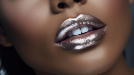 Lipstick on an African Model