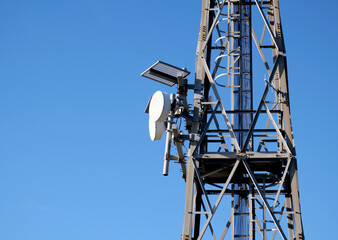 Telephone repeaters on metal structure - 704590214