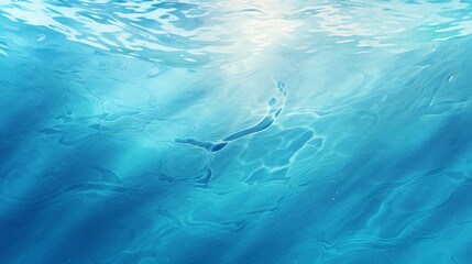 Obraz na płótnie Canvas A blue ocean with sunlight shining through the water