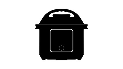 Multi cooker, black isolated silhouette