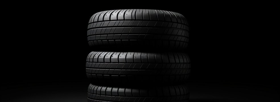 Black tires stacked on top of each other