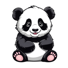 Naklejka premium A Cute Panda Bear Illustration with Transparent Background for Sticker