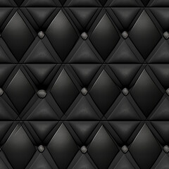 Black Quilted Leather seamless Texture

