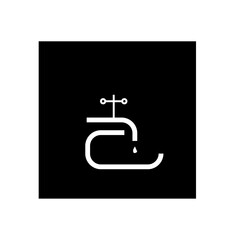 black and white Tap icon