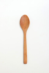 wooden spoon isolated white background