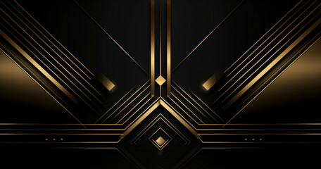 Sophisticated Black and Gold Geometric
