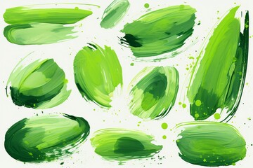 Explore this dynamic collection of green marker paint textures, featuring strokes that range from broad and bold to fine and intricate - obrazy, fototapety, plakaty