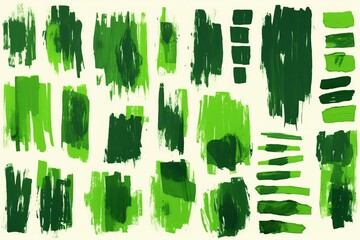 Explore this dynamic collection of green marker paint textures, featuring strokes that range from broad and bold to fine and intricate