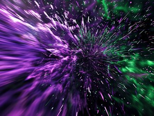 Sci-Fi Spectacle: Distorted Fireworks in Cybernetic Hues