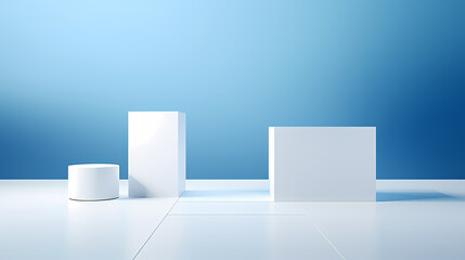 Simple product booth, podium, stage, product commercial photography background, cosmetics booth, 3D rendering