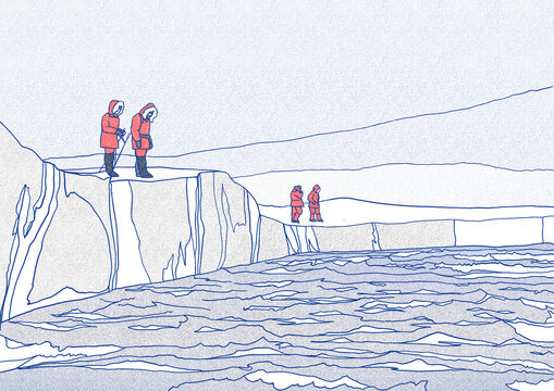 Scientifiques sur la banquise