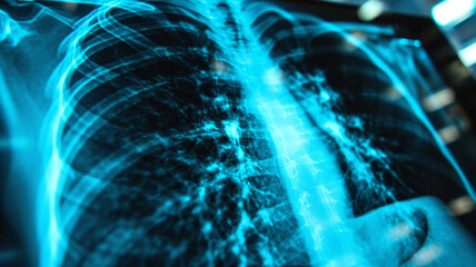 Lung x-ray in the hospital. Diagnostics, and Medicine and health care concept