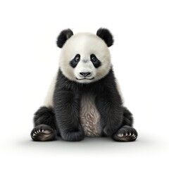 A cute panda bear sitting down
