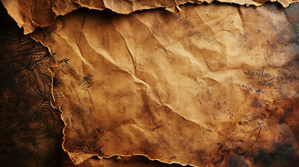 A smooth and empty sheet of old ornate paper that can be used as background to create an old church-style document