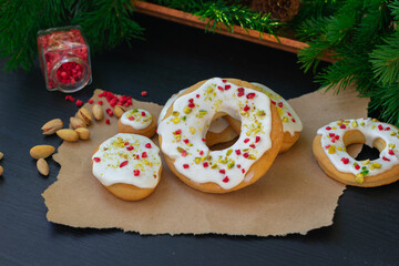 New Year's wreaths homemade cookies