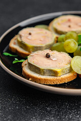 foie gras sandwich fresh delicious fresh goose or duck liver eating cooking appetizer meal food snack on the table