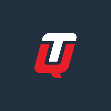 TQ QT  letter logo design, minimalist art monogram logo, vector