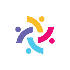 group colorful logo and amblem design, vector art