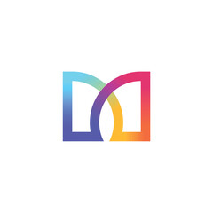 M letter colorful logo design and amblem, vector art