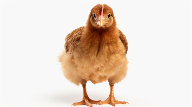 little chicken isolated on a white background—a delightful image radiating the innocence and charm of a fluffy farmyard friend