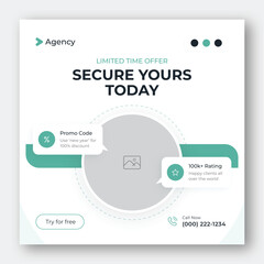 Digital marketing social media post web banner and square flyer design template
