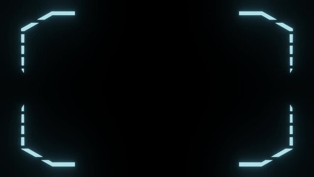 A sleek sci-fi frame with blue light HUD elements, seamlessly set against a dramatic black backdrop
