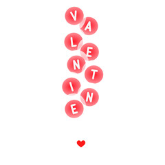 valentine text in clear balloon for valentine’s day decoration 