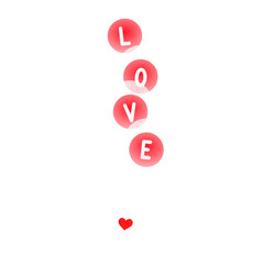 love text in clear balloon for valentine’s day decoration 