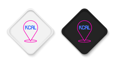 Line Kcal icon isolated on isolated on white background. Health food. Colorful outline concept. Vector