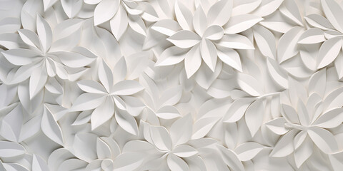 background,textured white multi-layered terry flowers with 3d elements,banner base,floral multi-layered