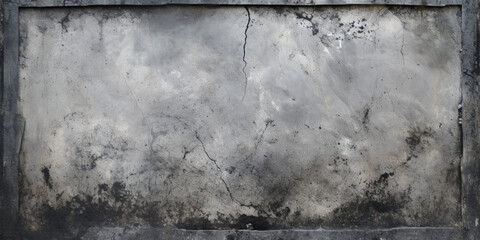 a banner with the texture of a cracked grunge concrete wall, framed by a frame covered with an...