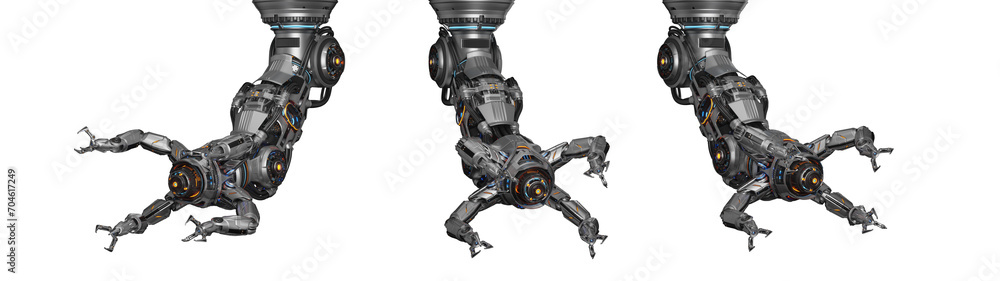 Fototapete robotic arm or advanced mechanical hand computing different movements. industrial robot manipulator.