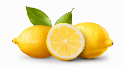 Ripe lemon isolated on transparent background