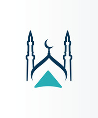 Mosque find logo. Islamic Center logo designs concept vector, Mosque Point logo designs vector
