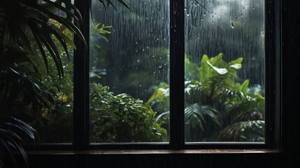 A Tranquil Forest View Through a Window
