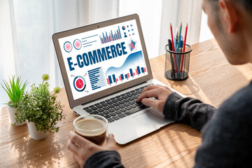 Fototapeta na wymiar E-commerce data software provide modish dashboard for sale analysis to the online retail business
