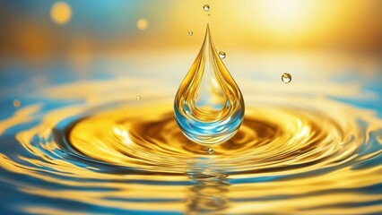 water splash A water drop icon with ripples, representing the sound and the vibration of water. The water is yellow