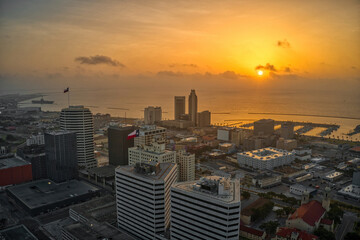 Obraz premium Aerial View of Corpus Chirsti, Texas at Dusk
