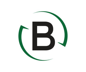 B lettering logo design, vector element