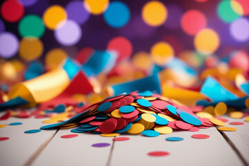 Confetti and party bokeh background