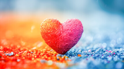 Fototapeta premium abstract shapes that represent concepts related to love, stylized hearts, that intertwine, using vibrant tones and playing with the colors of Valentine's Day, concept graphic resources, generative ai