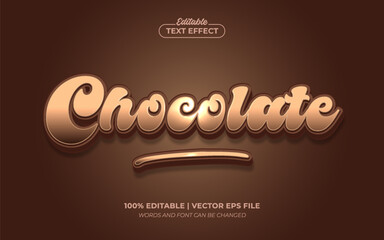 Chocolate 3D Editable Text Effect Template Style Premium Vector
