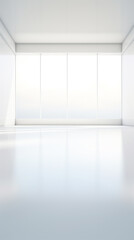 Empty white room with light from the window
