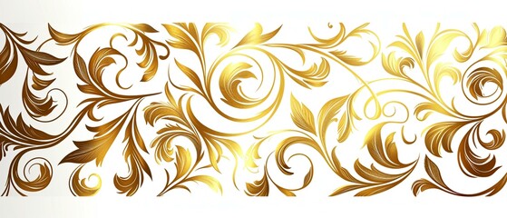 Elegant gold foil patterns forming an intricate design on a white background, adding a touch of sophistication to the banner. [Gold foil elegance]