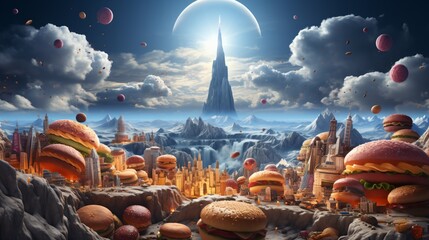 Hamburgers in an alien landscape