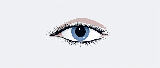 White background with icon of human right eye