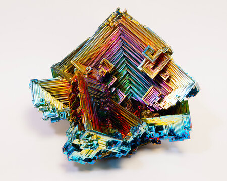 Bismuth crystal close-up